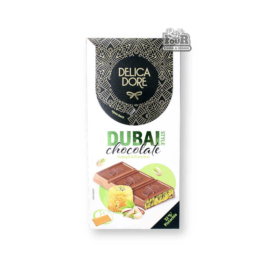 Milk chocolate bar "Delica Dore Dubai Style" with pistachio filling and kadaif pastry 150g